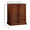 Vynxaria Modern Transitional Shoe Cabinet - Oak Finish, Louver Design Doors, Adjustable Shelves - 4 of 4