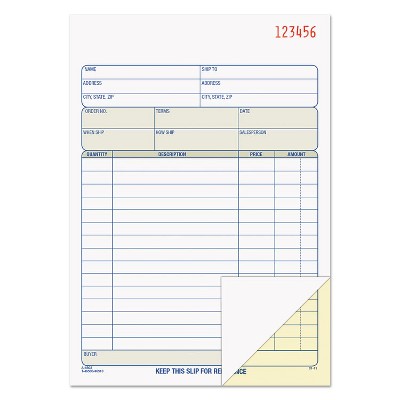 Tops Sales Order Book 5-9/16 x 7-15/16 Two-Part Carbonless 50 Sets/Book 46500