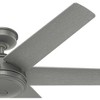 Hunter 52" Jetty WeatherMax Ceiling Fan Matte Silver Finish - Outdoor, Wet Rated, 6 Blades, Wall Control, Whisper-Quiet Motor - 3 of 4