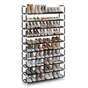 SONGMICS Shoe Rack with Shelves for Closet Entryway Shoe Organizer,Easy to Assemble Metal Shoe Storage Shelf,Black