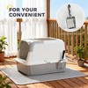 TinyHomie Cat Litter Box, Enclosed Cat Litter Box with Scoop, Deodorizer Bag, Gray and White - 4 of 4