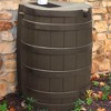 Good Ideas Rain Wizard 40 Gallon Plastic Outdoor Home Rain Water Storage Collection Barrel Drum with Brass Spigot, Oak (3 Pack) - 3 of 4