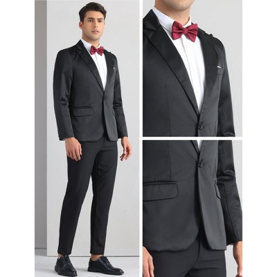 Мужские куртки INSPIRE CHIC Men's Single-Breasted Peak Lapel Business Wedding Suit Jackets Navy Blue Large — фото 4