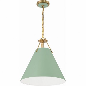 Crystorama Lighting Xavier 3 - Light Pendant in  Vibrant Gold/Green - 1 of 4