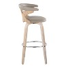 Set of 2 Gardenia Barstools White Wash/Light Gray PU: LumiSource, Fixed-Height, Swivel, Contemporary Design - image 3 of 4