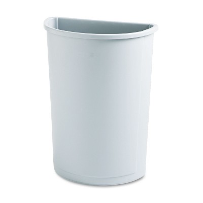 Rubbermaid Commercial Untouchable Waste Container Half-Round Plastic 21gal Gray 352000GY