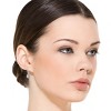 Guili Pear Halo Radiance Earrings: Vintage elegance in white gold-plated teardrop design. Cubic zirconia dazzles with timeless sparkle. - 2 of 3