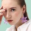 SOHI Women's Lavender Flora Drop Earrings - 3 of 3