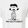 Women's - Peanuts - Who Says Im Crabby Lucy Cropped Graphic T-Shirt - 2 of 4