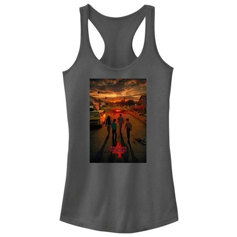 Juniors Womens Stranger Things Four Friends Rift Apocalypse Poster Racerback Tank Top - image 1 of 4