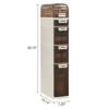 VECELO Narrow Beside Toilet Storage Cabinet, Plastic Bathroom Organizer with Drawers & Wheels, Slim Toilet Paper Storage for Bathroom, White - 3 of 4