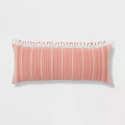 Oversized Oblong Woven Stripe Tassel Decorative Throw Pillow - Threshold™