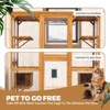 Wooden Catio Outdoor Cat Enclosure, 72" Wooden Cat House with 3 Jumping Platforms & 2 Napping Houses, Feral Cat Shelter for Multiple Cats - 2 of 4