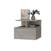 TIRAMISUBEST Floating Nightstand with Two Shelves, Warm-Toned Bedroom Storage - 3 of 4