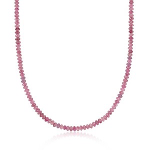 Ross-Simons 60.00 ct. t.w. Pink Tourmaline Bead Necklace With 14kt Yellow Gold Magnetic Clasp - 1 of 3