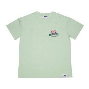 Women's Mickey Keep it Running Short Sleeve Graphic Shirt - Light Mint Green - 1 of 2