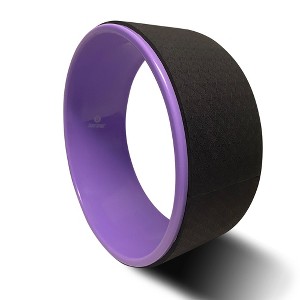 BodySport Yoga Wheel, Cushioned Back Roller and Stretcher, For Stretching and Flexibility, 5" x 12.6", Purple - 1 of 4