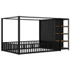 NicBex Kids Montessori Bed with Wardrobe,Full/Twin Size Floor Bed with Storage Shelves,Toddler bed for Bedroom,Black - 4 of 4