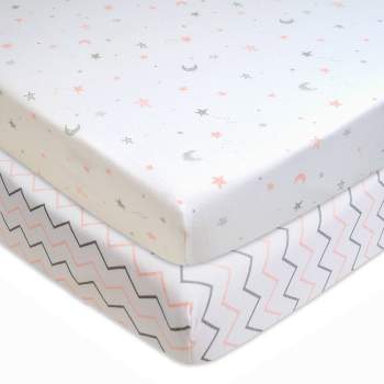 TL Care Printed 100% Cotton Knit Fitted Playard sheet  - 2pk