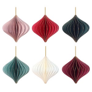 Briarwood Lane Finial Honeycomb Ornaments Magnetic Paper Decor- Set of 6 - 3.2 x 3.2 - 1 of 4