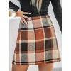 Women's High Waist Plaid Pencil Skirt - Bodycon Wool Mini Skirt for Fall/Winter - 2 of 4