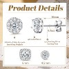 Hayoso 18K Gold Plated Halo Stud Earrings 925 Sterling Silver Cubic Zirconia Stud Earrings Round Square Diamonique Stud - 4 of 4