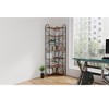 Runesay Brown 7 Shelf Bookcase, Modern High Bookcase, Thickened Iron Frame and Thickened Laminate Composition - 3 of 4