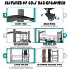 MOEPISY Golf Bag Storage Organizer, Freestanding Golf Bag Holder Stand, Heavy Duty Golf Storage Rack for Garage, Club - 4 of 4