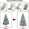 Zoplite 6.5'/7.5' Premium Prelit Snow Flocked Christmas Tree with 11 Modes LED Lights, Branch Tips, Metal Stand and Hinged Branches - 4 of 4