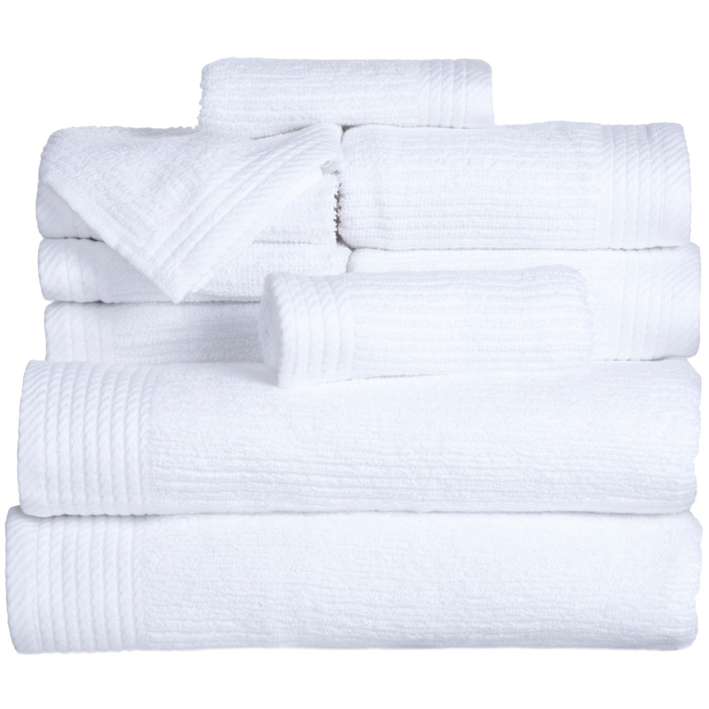 Photos - Towel Solid Bath  And Washcloths 10pc White - Yorkshire Home: 100 Cotton,