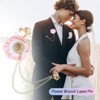 Unique Bargains Cloth Flower Lapel Pin with Gold Badge Tassel Chain Brooches 1.57 inch 1 Pc - 4 of 4