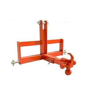 3 Point Trailer Hitch for Tractor with 2" Receiver and Towing Ball Hitch for Category 1 Tractors, Suitcase Weight Brackets, 10,000Lb Capacity - 1 of 4