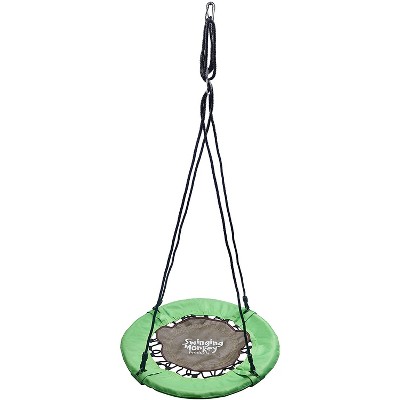 30'' Green Nylon Fabric Disc Swing with Adjustable Rope