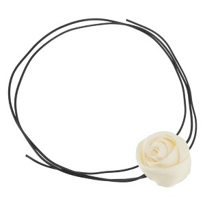 Unique Bargains Satin Rose Pattern Adjustable choker necklace Wrap around wrist bracelet 1 Pc - 1 of 4