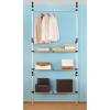 vidaXL Telescopic Wardrobe System with Rods and Shelf Aluminum - 4 of 4