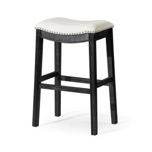 Maven Lane Adrien Backless Saddle Bar Stool with Fabric Upholstery 31" - 1 of 4