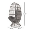 Okak Modern PE Wicker Patio Egg Chair Rattan Accent Chairs with Comfy Upholstery Outdoor&Indoor,Chic Accent Chair for Porch,Backyard&Garden,Gray - 4 of 4