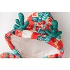 MyKids-Usa Winter Baby Christmas Red Plaid Patchwork Cartoon Thick Romper With Hood - 3 of 4