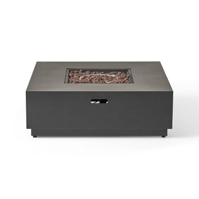 Wellington Outdoor 50000 BTU Square Fire Pit Dark Gray - Christopher Knight Home