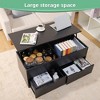 Lift-Top Coffee Table with Storage Center Tables Hidden Compartment & 2 Drawers, Sofa Table For Living Room - 3 of 4