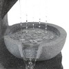 LuxenHome Gray Resin Raining Water Sculpture Outdoor Fountain with LED Lights - 3 of 4