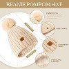 ZUPPAD Womens Long Scarf Gloves and Hat Set Cold Weather Hat Scarf Glove Set for Women Winter Beanie Hats with Pom Pom Hat and Glove Sets - 2 of 4