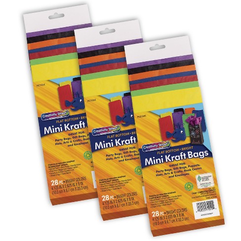 Mini Kraft Bag, Assorted Bright Colors, 4.125 x 2.625 x 8, 28 Bags -  PAC72040, Dixon Ticonderoga Co - Pacon