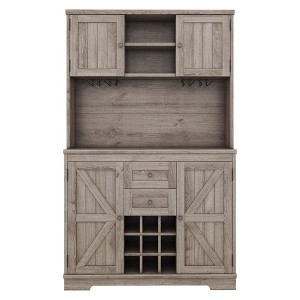 TiramisuBest 72" Freestanding Kitchen Pantry Cabinet with 3 Drawers&6 Adjustable Door Shelves for Bathroom/Dining Room/Office/Entryway (Black) - 1 of 4