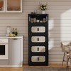 ChicFurnit Utility Storage Cabinets 5 Tiers Multi Use Storage Cabinet Folding Storage Cabinet for Home Spaces, Black, 20.47"*12.2"*13.58" - 2 of 4