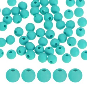 Unique Bargains Round Loose Rubber Beads Craft Smooth Ball Small Hole for DIY Crafts 50 Pcs - 1 of 4