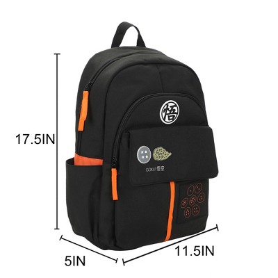 Dragon Ball Z Goku Symbols Black 17.5” Adult Commuter Backpack — фото 2
