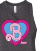 Women's Barbie Heart Crest Graphic Racerback Tank - Heather Charcoal - Small - 2 of 3