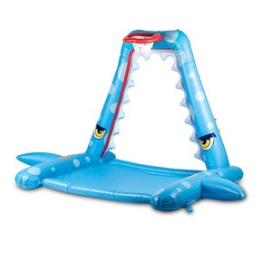 Zone Tech Splash Pad Sprinkler for Kids - Big Inflatable Shark Sprinkler with Basketball Hoop Water Splash Pad for, Ball and Accessories Included - 1 of 4