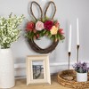 Northlight Wooden Floral Easter Bunny Ears Twig Wreath - 15" - 3 of 4